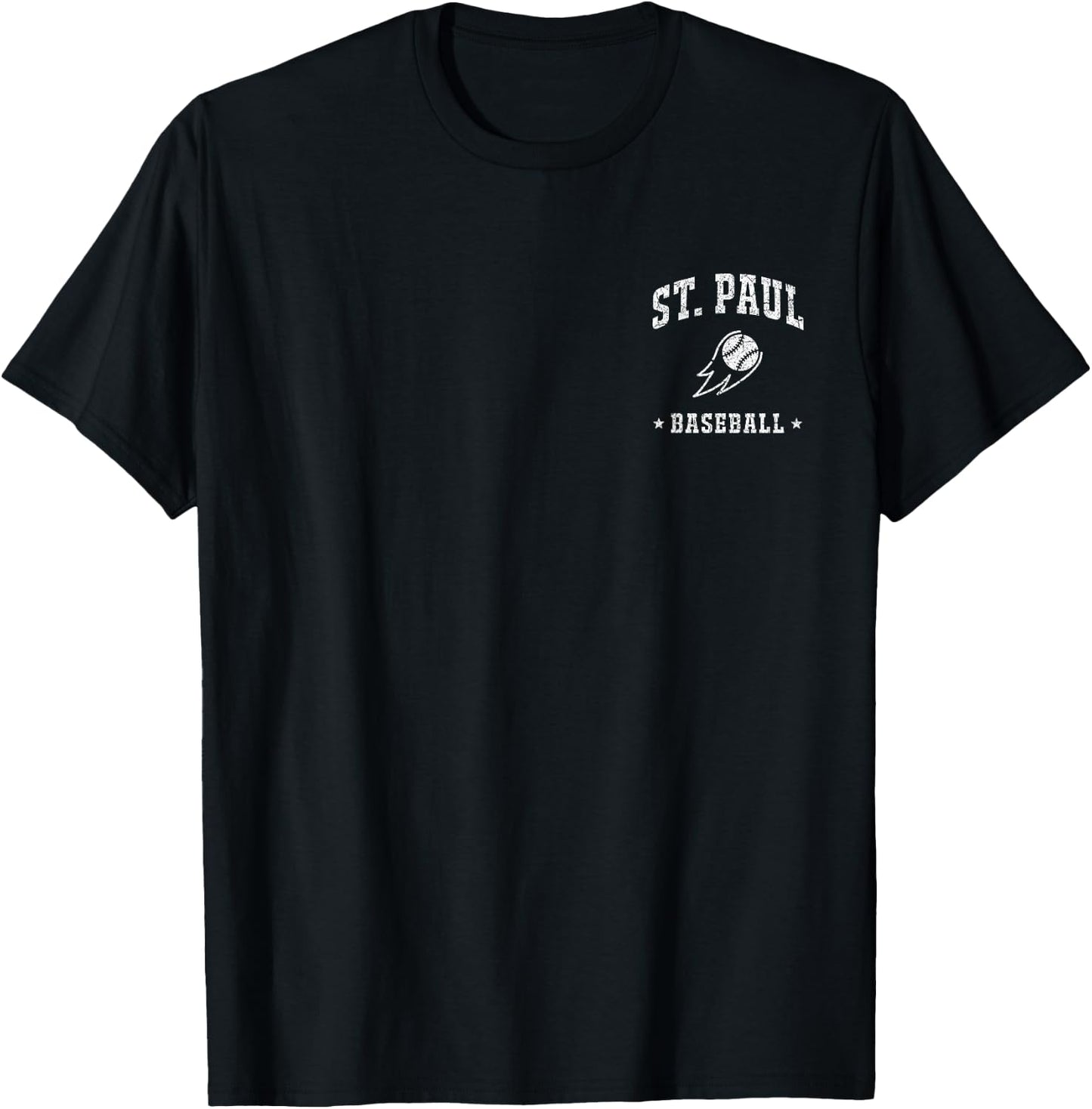 Saint Paul Baseball Vintage Gameday Retro Baseball Lover T-Shirt - T-Shirt | Black