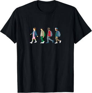 Stranger Things Eleven, Lucas, Mike & Dustin , black T-Shirt - T-Shirt | Black
