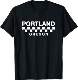Portland - Oregon - Throwback Racing Design - Classic T-Shirt - T-Shirt | Black