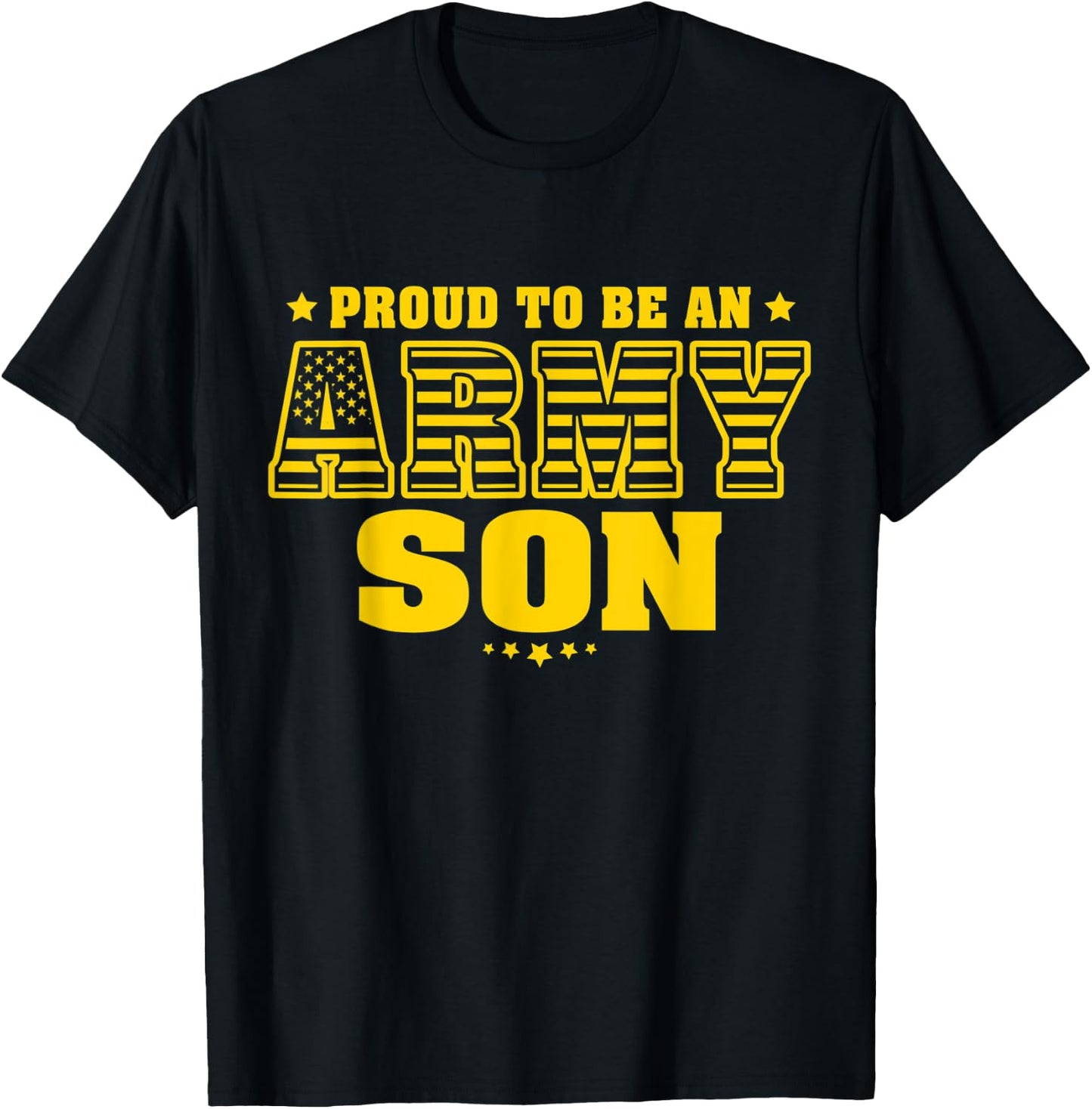 Proud To Be An Army Son - US Flag Pride Military Child T-Shirt - T-Shirt | Black