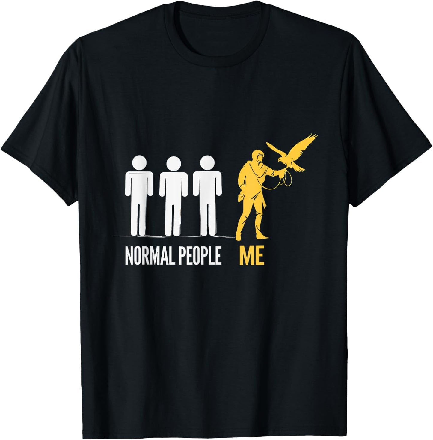 Normal People Me Falconry Birding Falconer Hobby T-Shirt - T-Shirt | Black