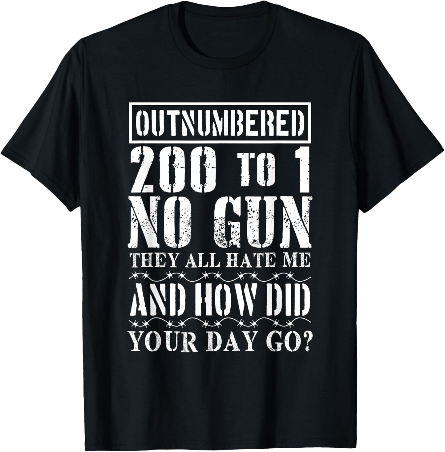 Corrections Officer T Shirt Funny Outnumbered 200 to 1 T-Shirt - T-Shirt | Black