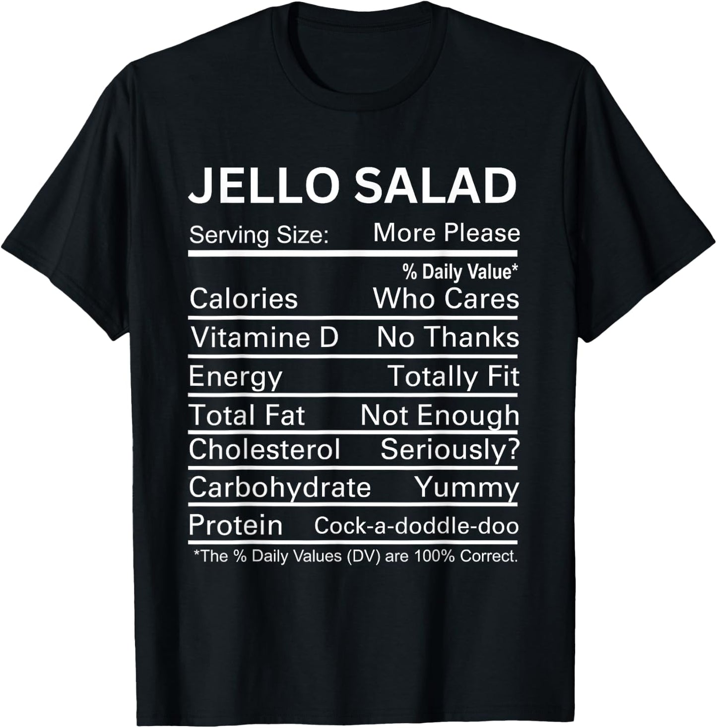 Thanksgiving Christmas Jello Salad Nutrition Food Fact T-Shirt - T-Shirt | Black