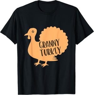 Granny Turkey Family Thanksgiving Matching Funny T-Shirt - T-Shirt | Black