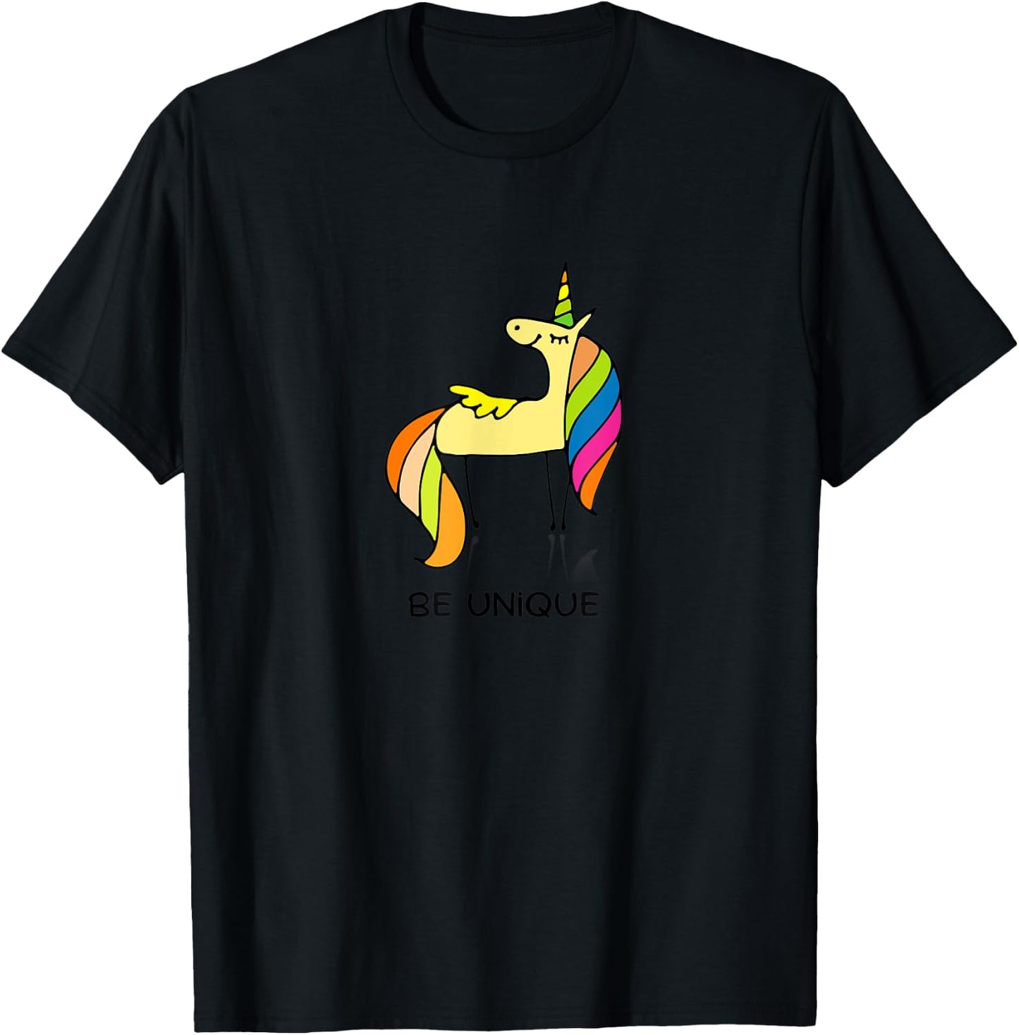 Be Unique UniCorn Funny Cool T-Shirt - T-Shirt | Black