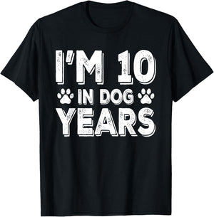 I'm 10 In Dog Years Funny 70th Birthday 70 Years Old T-Shirt - T-Shirt | Black