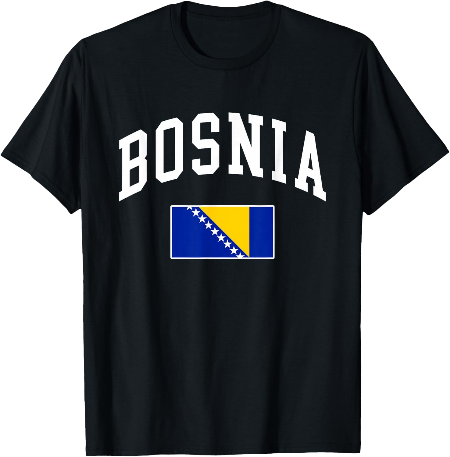 Bosnia and Herzegovina Flag Retro Vintage Classic Graphic T-Shirt - T-Shirt | Black