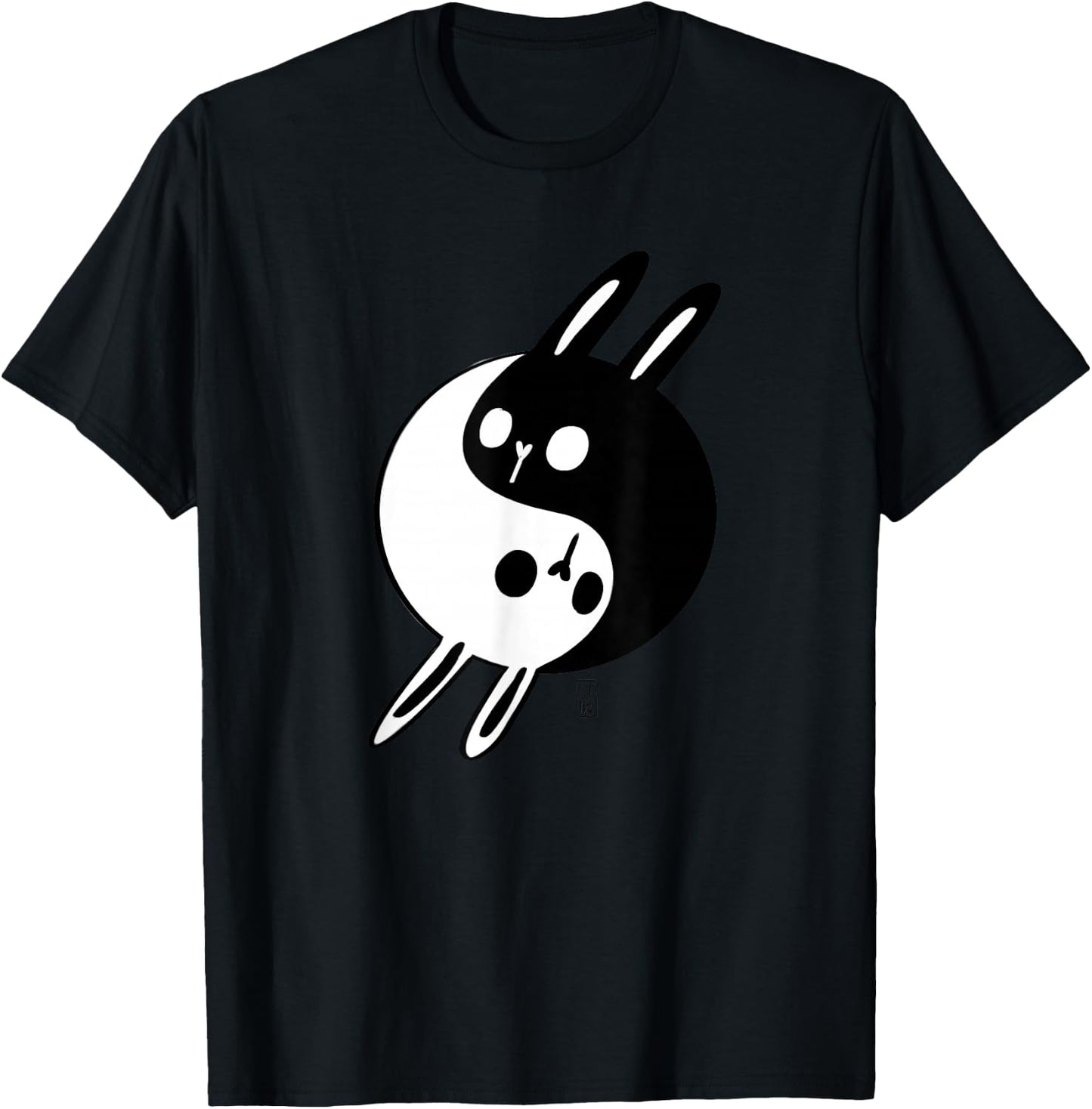 Yin Yang Bunnie Lover Gift Cute Rabbits T-Shirt - T-Shirt | Black