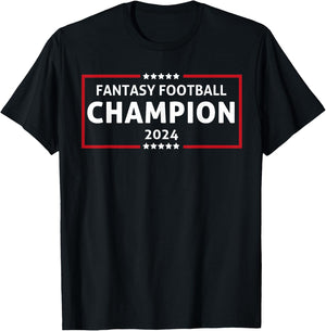 Fantasy Football Champion 2024 Winner Fantasy League Champ T-Shirt - T-Shirt | Black