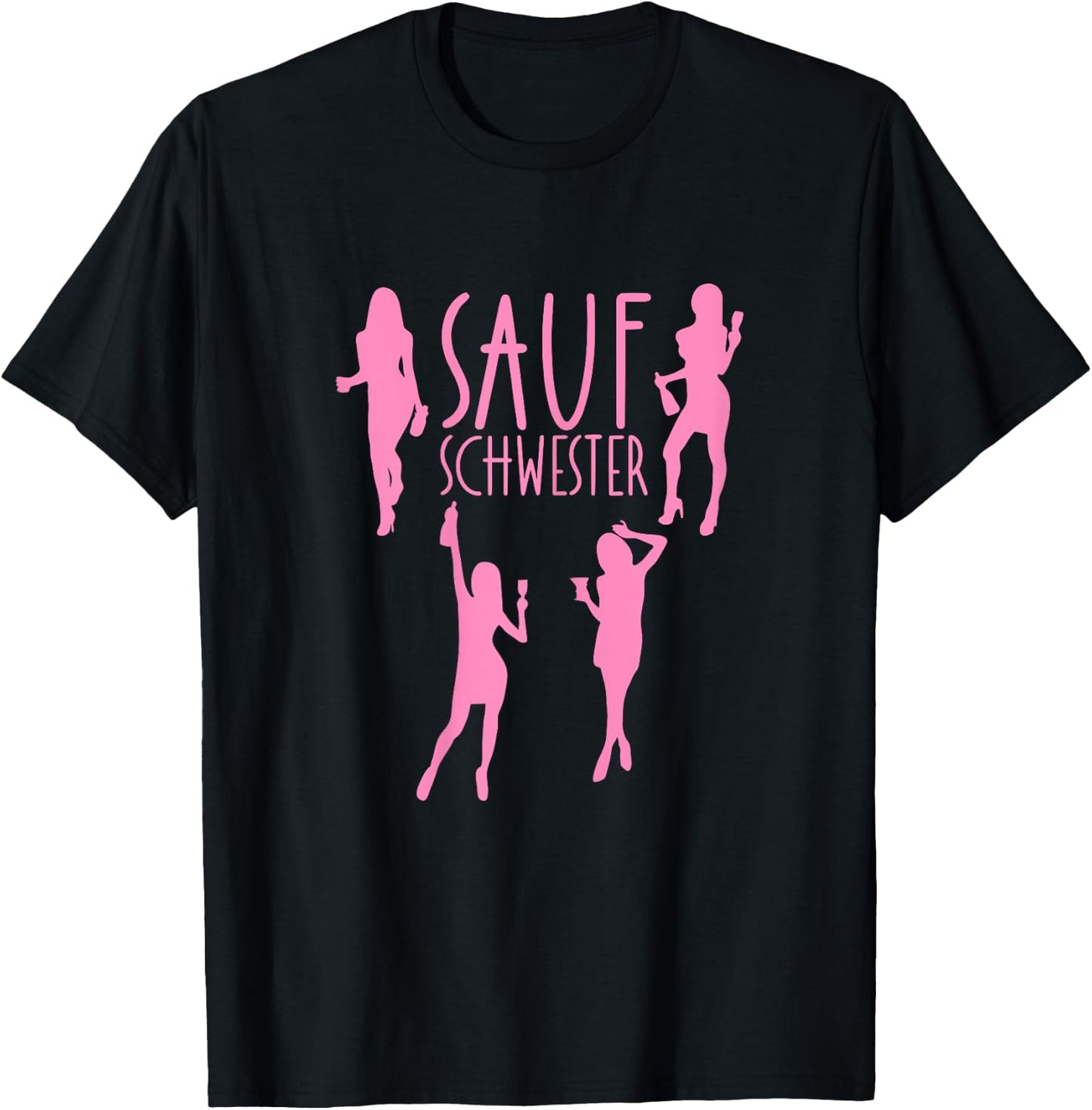 Saufschwester Saufpartner Trink Schwester Sauf Partner Party T-Shirt - T-Shirt | Black