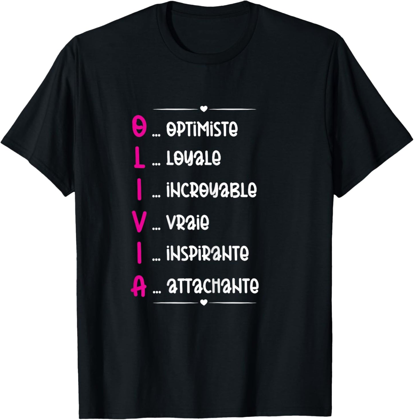 Olivia Prenom Personnalisé Femme Cadeau Prenom Olivia Girls' , Black T-Shirt - T-Shirt | Black