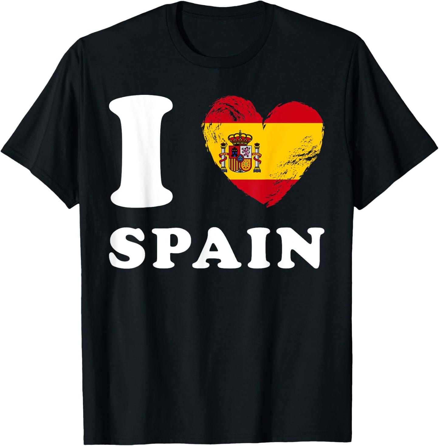 I Love Spain - Heart Flag Spain T-Shirt - T-Shirt | Black