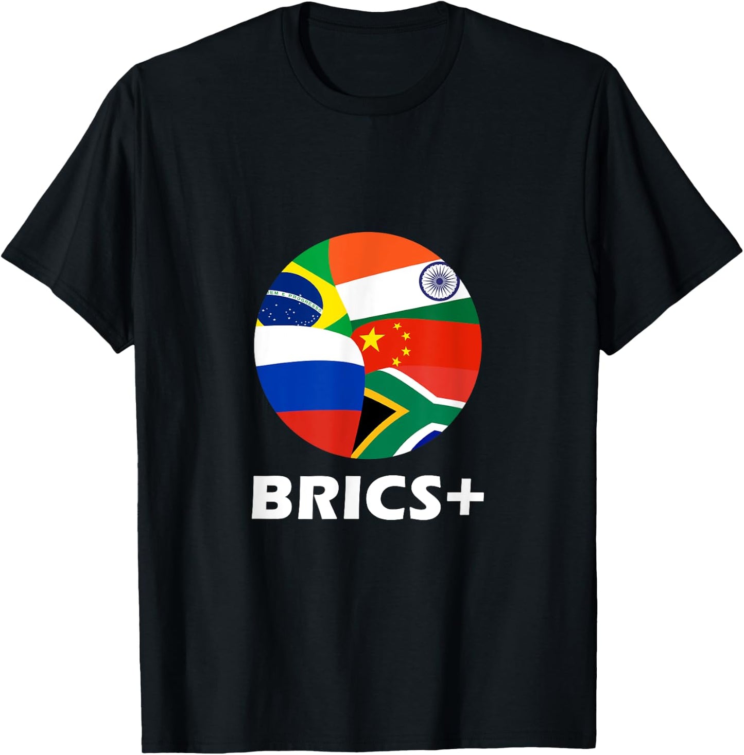 Brics+ State Nations Flags Association Geopolitics Countries T-Shirt - T-Shirt | Black