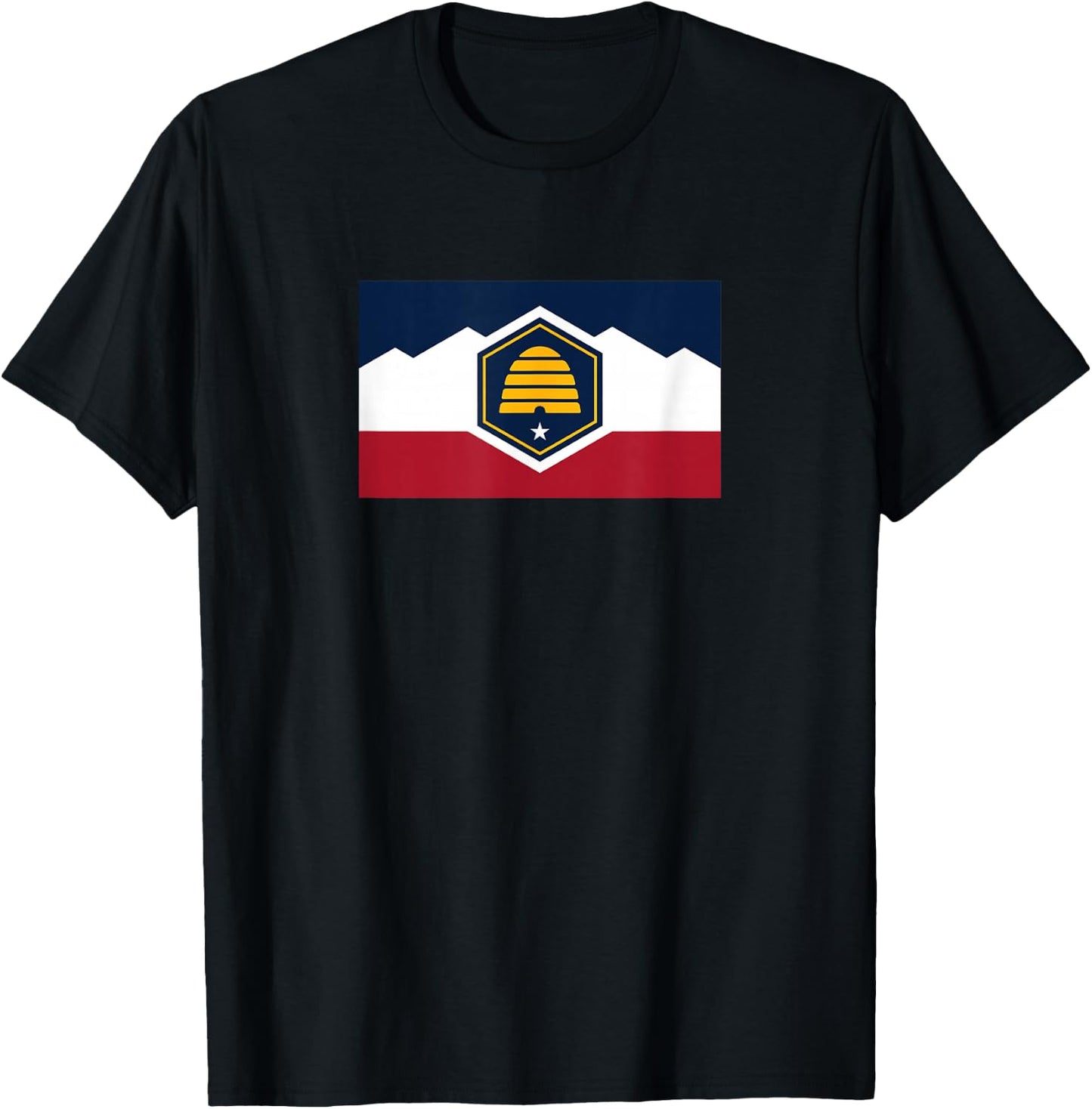 Flag of Utah State Flag of Utah Beehive State T-Shirt - T-Shirt | Black