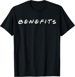 Friends With The Benefits Co. Benefits - Men's & Women's Classic Fit Short Sleeve Black - Fun Vacation Novelty - Small T-Shirt - T-Shirt | Black