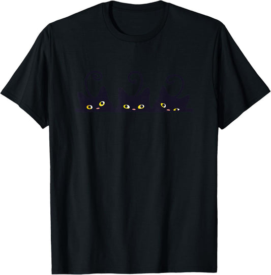 3 Black Cats Cute Cat Lover Women's Men's Cat T-Shirt - T-Shirt | Black