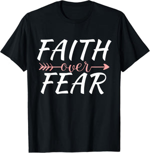 Faith Over Fear Women's Men's Christian Faith Over Fear T-Shirt - T-Shirt | Black