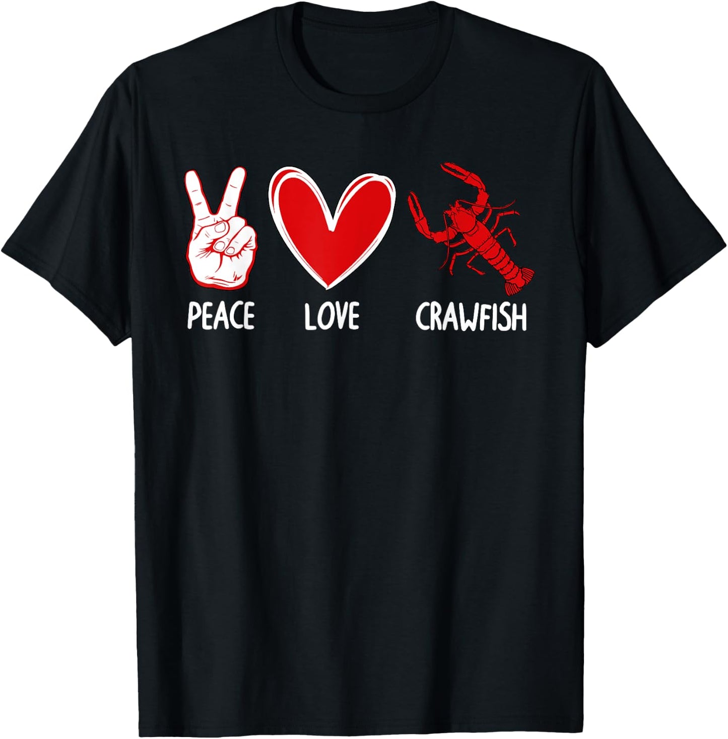 Funny Crawfish Art Women Kid Lobster Shellfish Lover T-Shirt - T-Shirt | Black