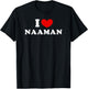 I Love Naaman, J'Aime Naaman , Black, S T-Shirt - T-Shirt | Black