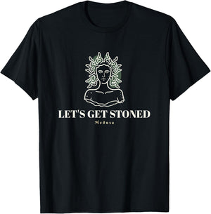 Let's get stoned Medusa - Trippy 420 Weed Design T-Shirt - T-Shirt | Black