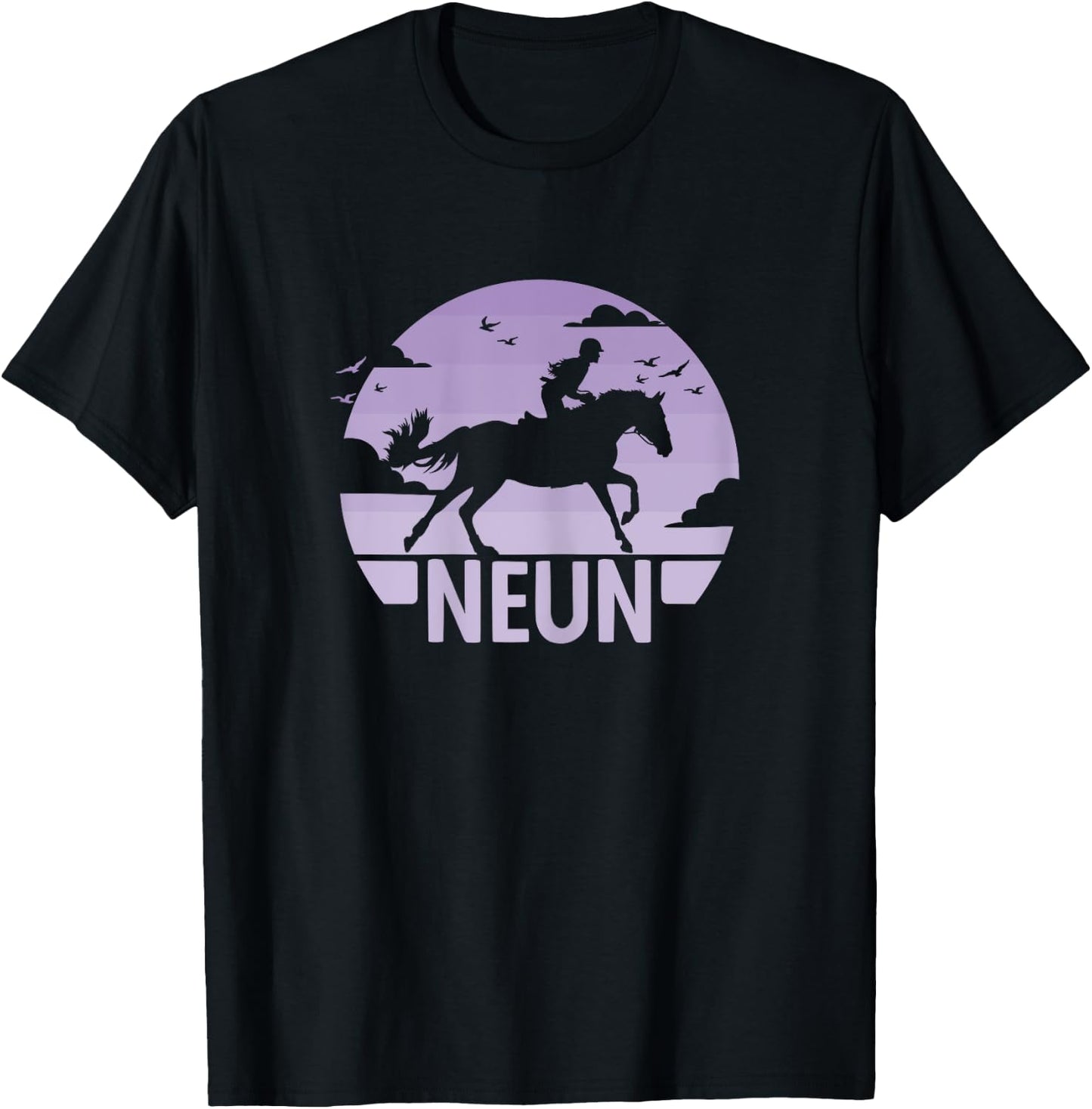 9. Geburtstag Reiterin 9 Jahre Mädchen Pferde Geburtstags T-Shirt - T-Shirt | Black