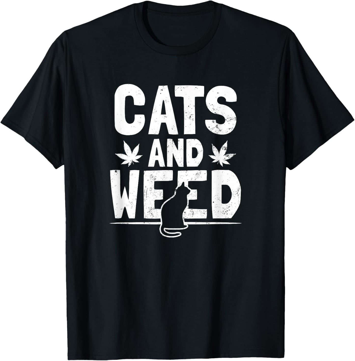 Cat Weed Design Cats And Weed Gift Women T-Shirt - T-Shirt | Black