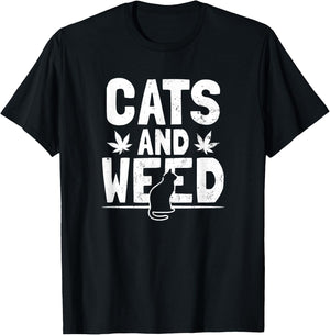 Cat Weed Design Cats And Weed Gift Women T-Shirt - T-Shirt | Black