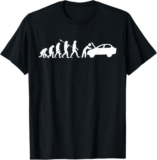 Funny Auto Mechanic Evolution - Car Mechanic T-Shirt - T-Shirt | Black
