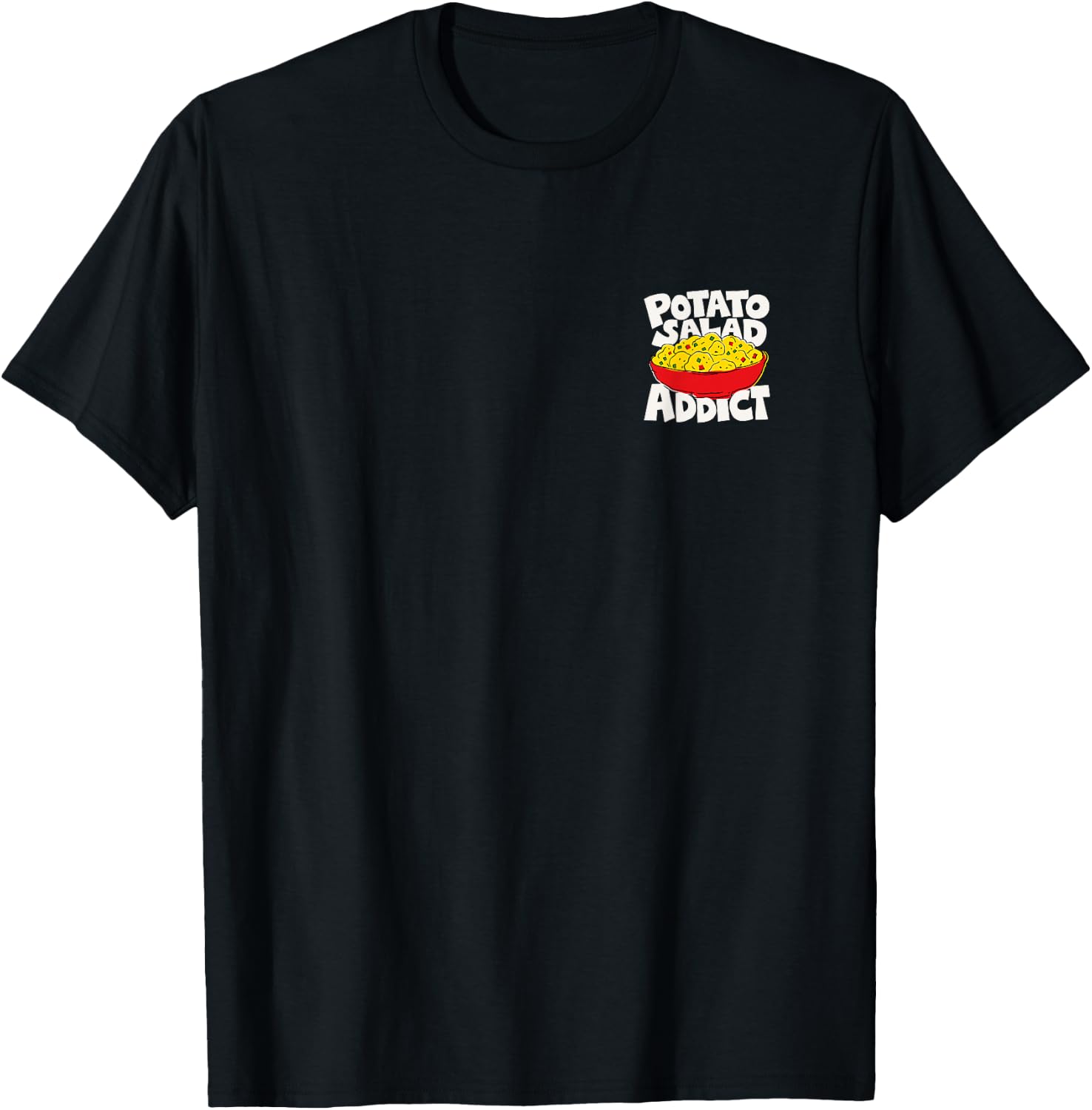 Potato Salad Lover Retro Graphic Front and Back Print T-Shirt - T-Shirt | Black