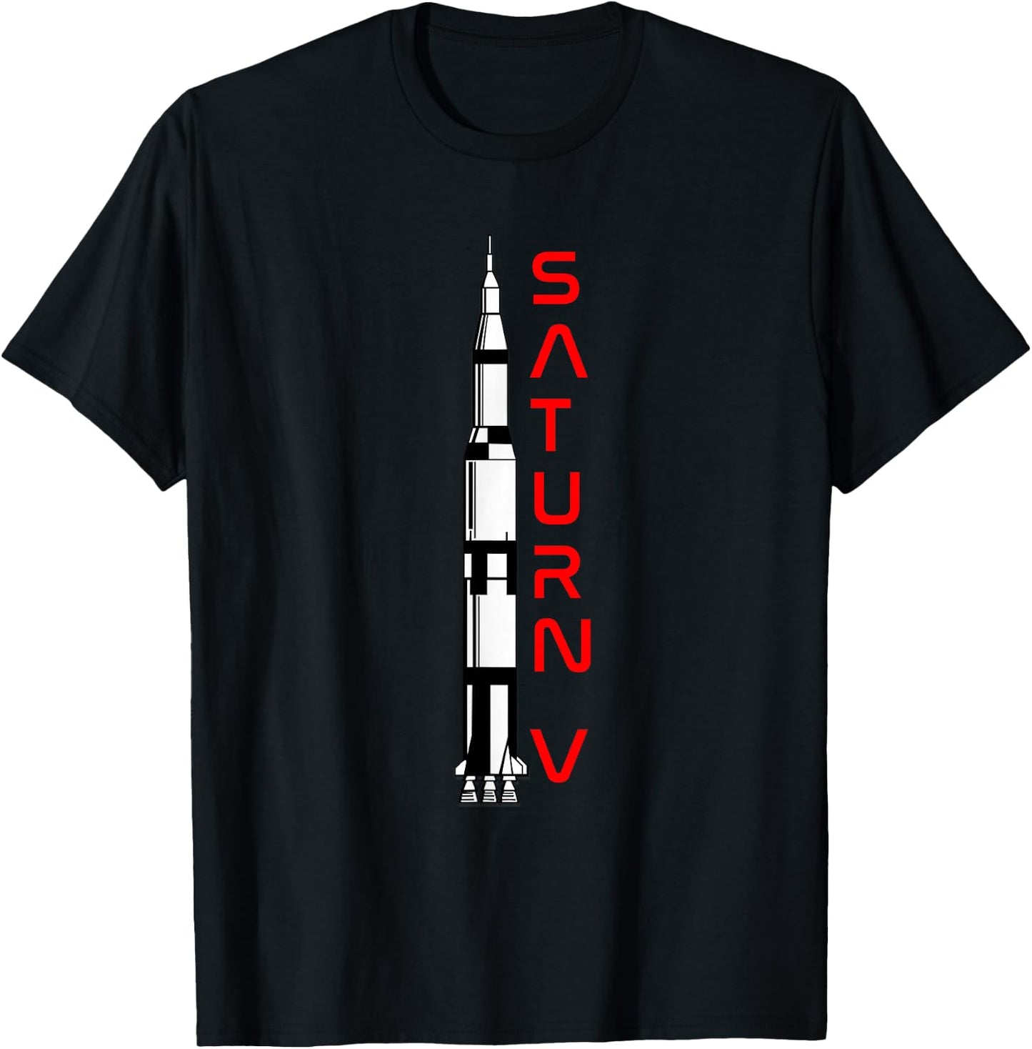 Apollo 11 Saturn V Moon Rocket Space T-Shirt - T-Shirt | Black