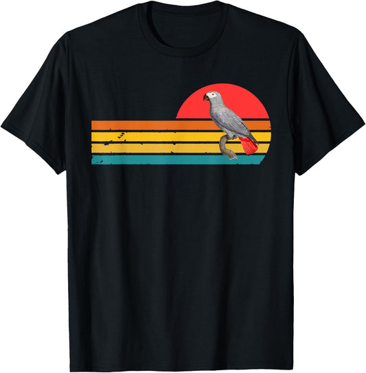 Timneh Grey African Parrot Vintage Retro Timneh Grey T-Shirt - T-Shirt | Black