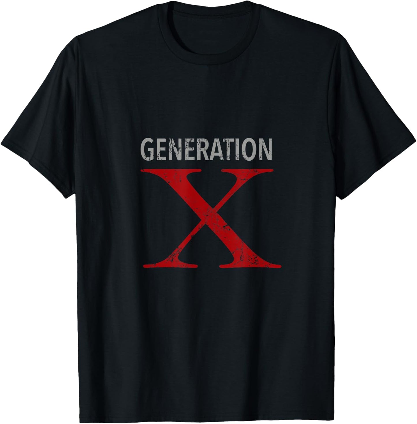 Generation X Distressed 60s 70s 80s T-Shirt - T-Shirt | Black