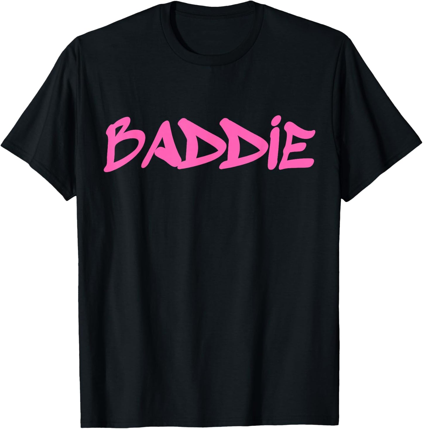 Baddie Aesthetic Pink Graffiti Design Baddies Fandom , black T-Shirt - T-Shirt | Black