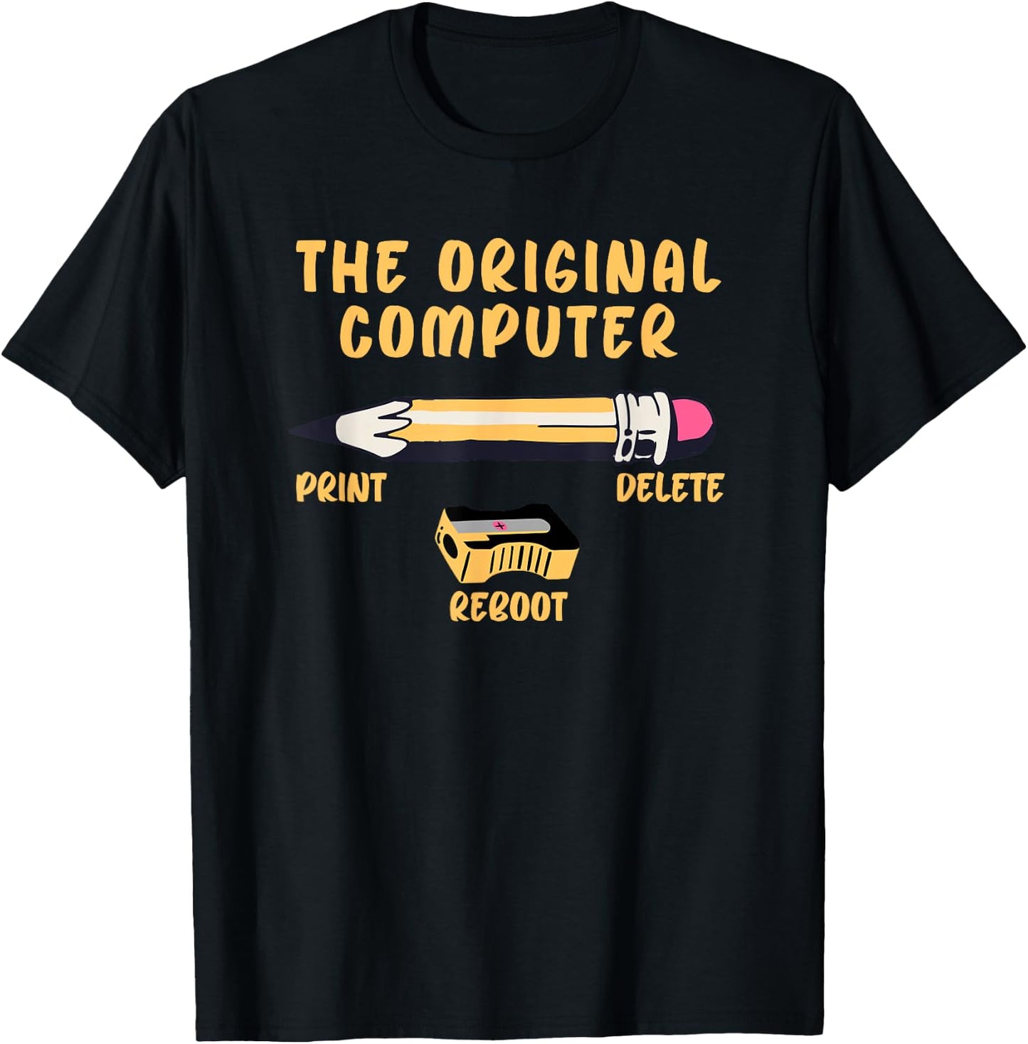The Original Computer Sarcastic Funny IT Tech Print Delete T-Shirt - T-Shirt | Black