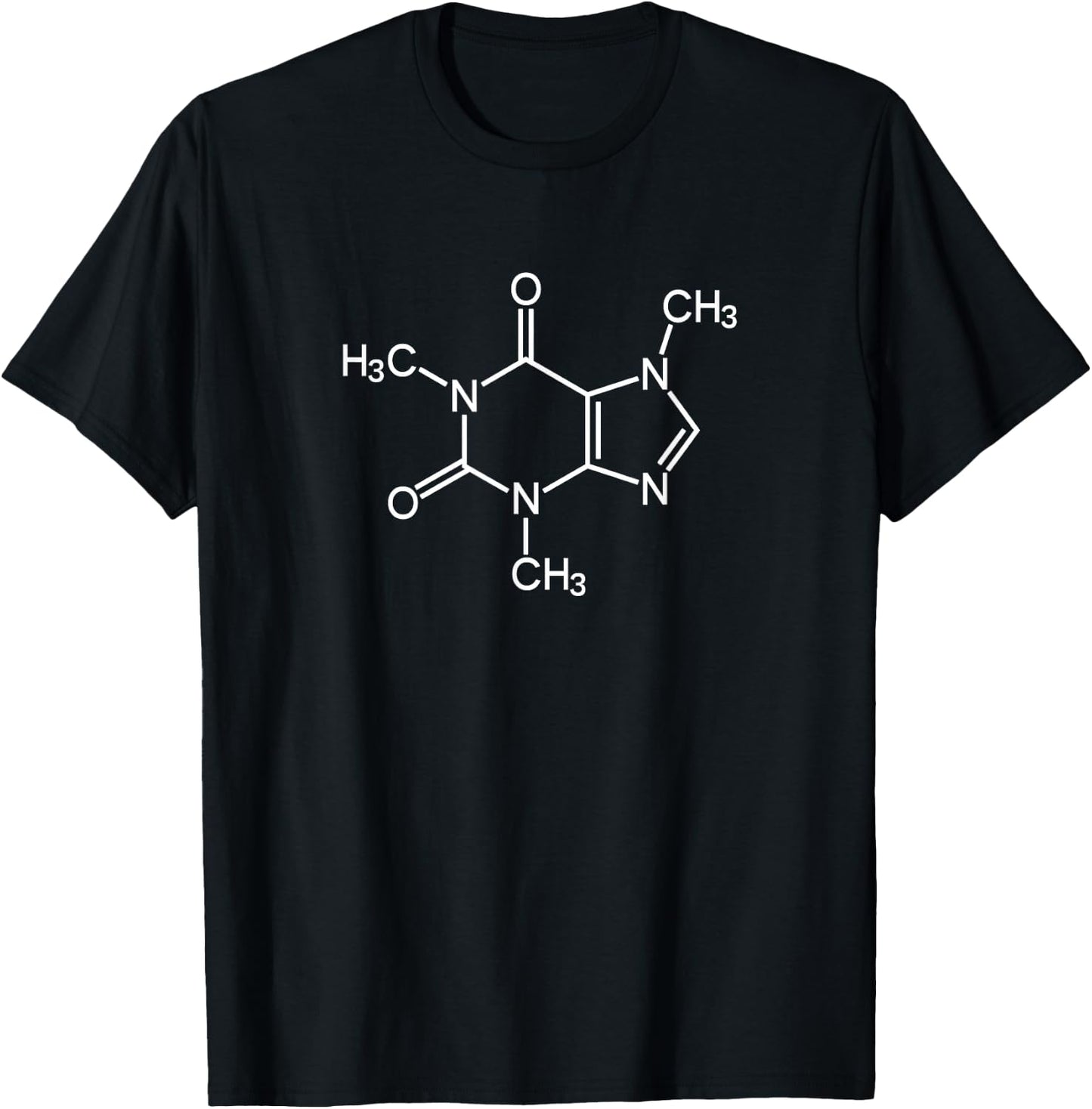 Caffeine Molecule Chemical I Love Coffee Chemistry Gift T-Shirt - T-Shirt | Black