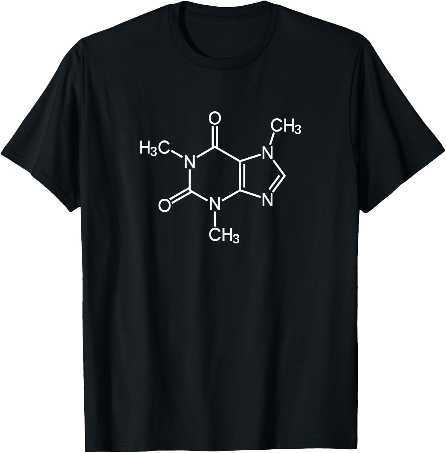 Caffeine Molecule Chemical I Love Coffee Chemistry Gift T-Shirt - T-Shirt | Black