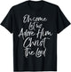 P37 Design Studio Oh Come Let Us Adore Him Christ The Lord Christmas King T-Shirt - T-Shirt | Black