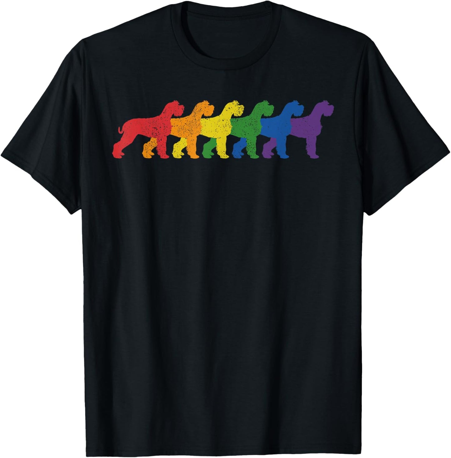 Schnauzer Dog Gay Pride LGBTQ Supporter Rainbow Ally T-Shirt - T-Shirt | Black
