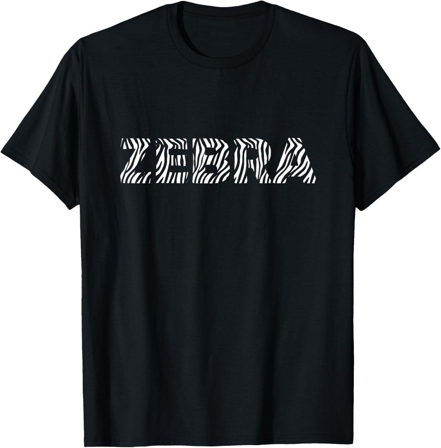 Zebra Font T-Shirt - T-Shirt | Black