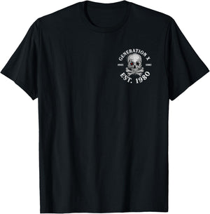 Skeleton 1980 Black Sheep Of My Family Funny Gen X T-Shirt - T-Shirt | Black