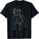 Line Art Staffordshire Bull Terrier Staffy Terriers T-Shirt - T-Shirt | Black