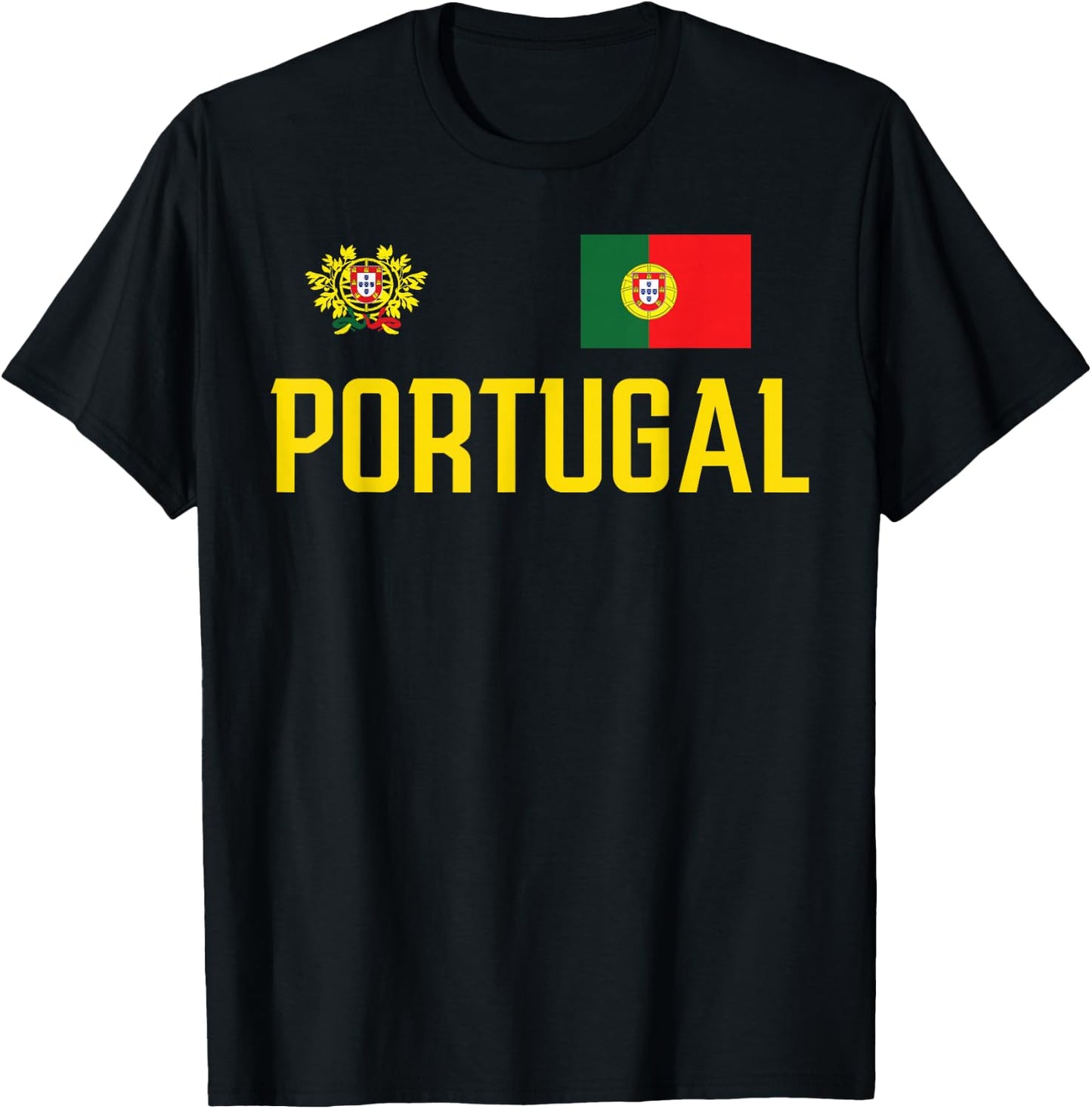 Portugal Flag Portuguese Football Soccer Fan Men Women Kids T-Shirt - T-Shirt | Black