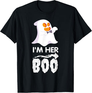 I'm Her Boo Halloween Ghost Matching Couple Cute T-Shirt - T-Shirt | Black