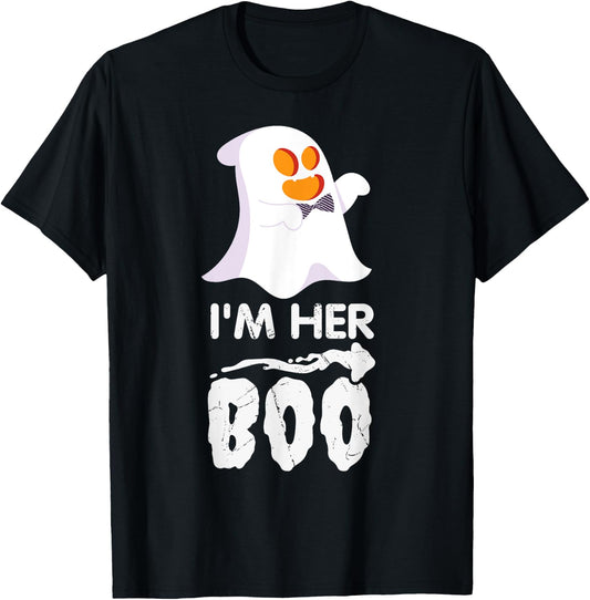 I'm Her Boo Halloween Ghost Matching Couple Cute T-Shirt - T-Shirt | Black
