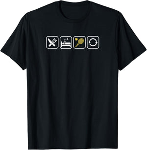 Funny Eat Sleep TENNIS Repeat Apparel for Tennis Lovers T-Shirt - T-Shirt | Black