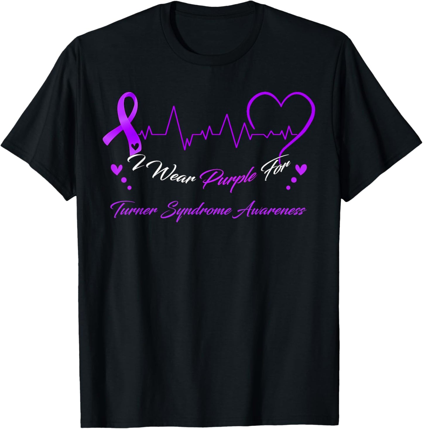 I Wear Purple For TURNER SYNDROME Awareness T-Shirt - T-Shirt | Black