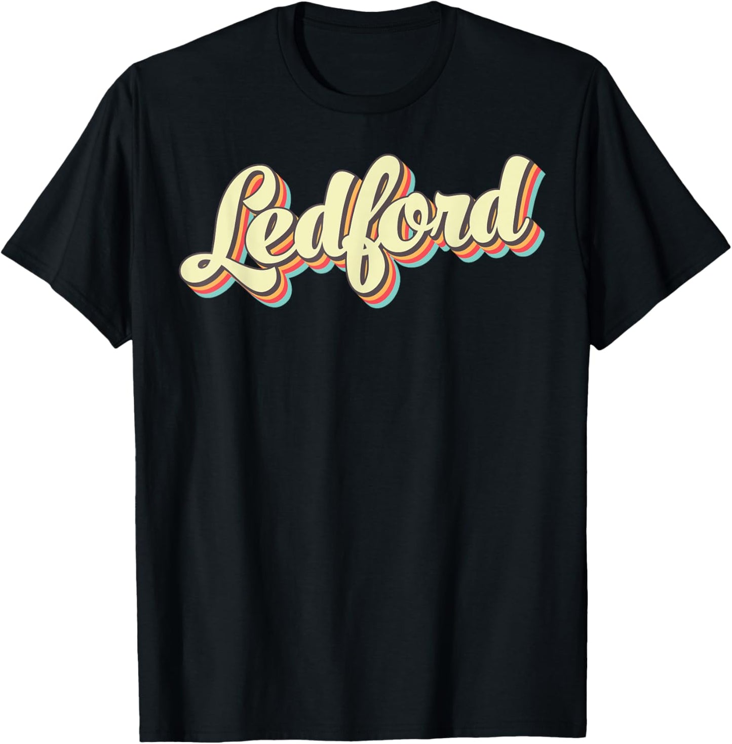 Ledford Retro Art Baseball Font Vintage T-Shirt - T-Shirt | Black