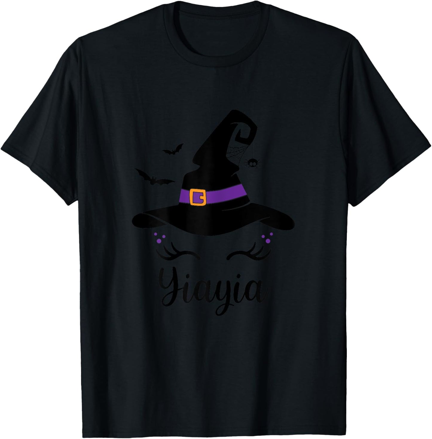 Unicorn Design With Halloween Witch Hat Yiayia Halloween T-Shirt - T-Shirt | Black
