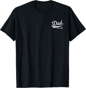 Dad Est 2025 Logo Expect Baby Men New Dad 2025 T-Shirt - T-Shirt | Black