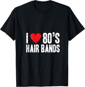 I love 80's hair bands cool heavy metal V-Neck T-Shirt - T-Shirt | Black